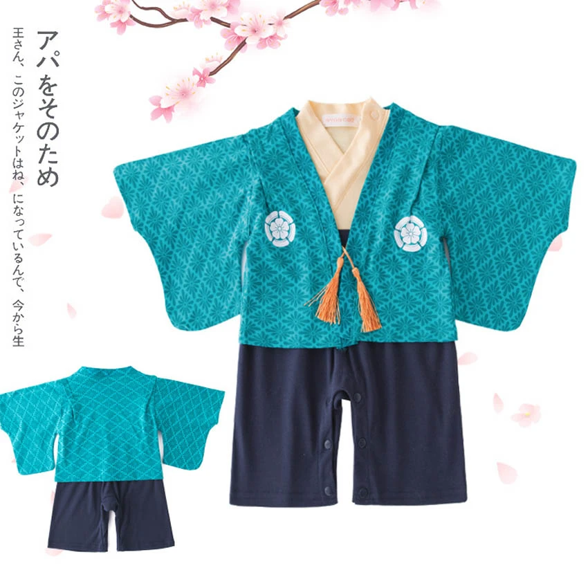 2021 Новые Детские Кимоно Yukata для маленьких девочек Комбинезон Костюм самурая