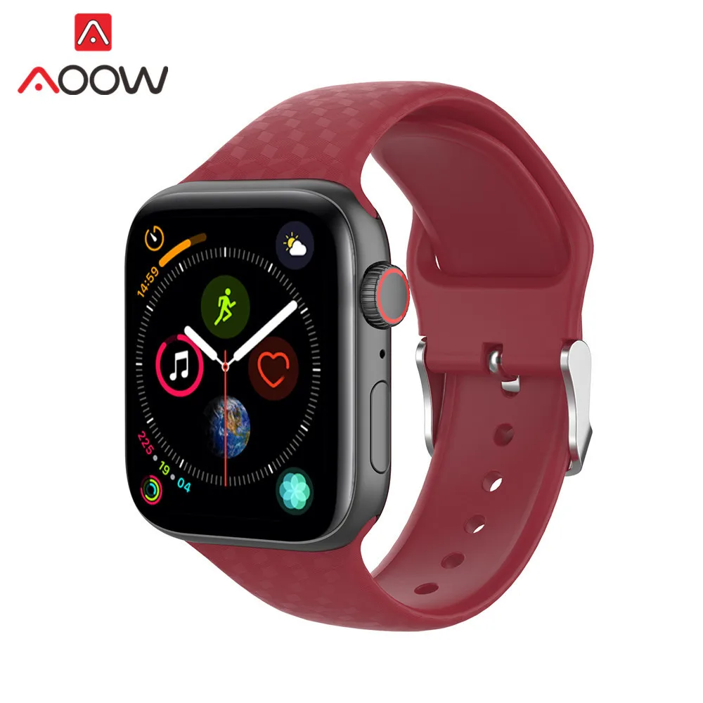 Мягкий силиконовый ремешок для часов Apple Watch 40 мм 44 мм 38 мм 42 мм Мужской Женский резиновый спортивный браслет ремешок для iWatch 1 2 3 4
