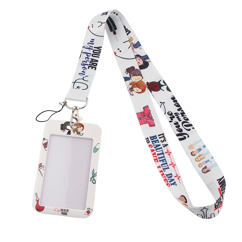 

JF0001 Gray's Anatomy Neck Strap Lanyard For Key ID Card Phone Strap USB Badge ID Card Holder Hanging Rope Gift For Nurse Doctor
