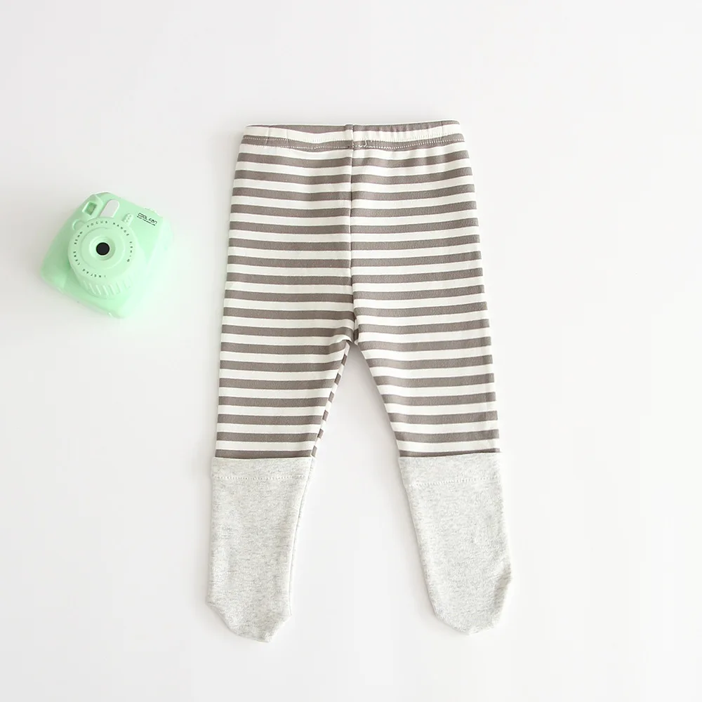 Новое поступление осенних хлопковых колготок с вышивкой в полоску для маленьких