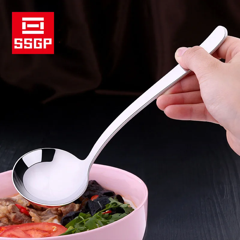 

Household Noodle Restaurant Special Spoons Long Handle Noodle Spoon Tableware Thickened Large 304 Stainless Steel Soup Spoon