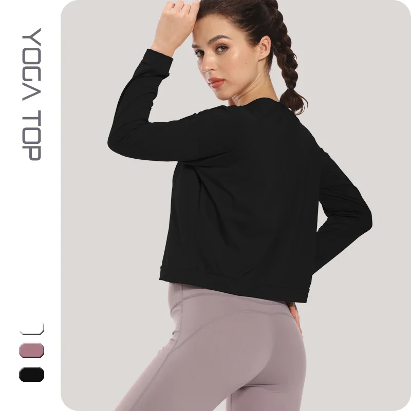 

A Generation of Fat Breathable Running Yoga Clothes Blouse Moisture Wicking Sports Coat Female Slim Fit Gym Clothes