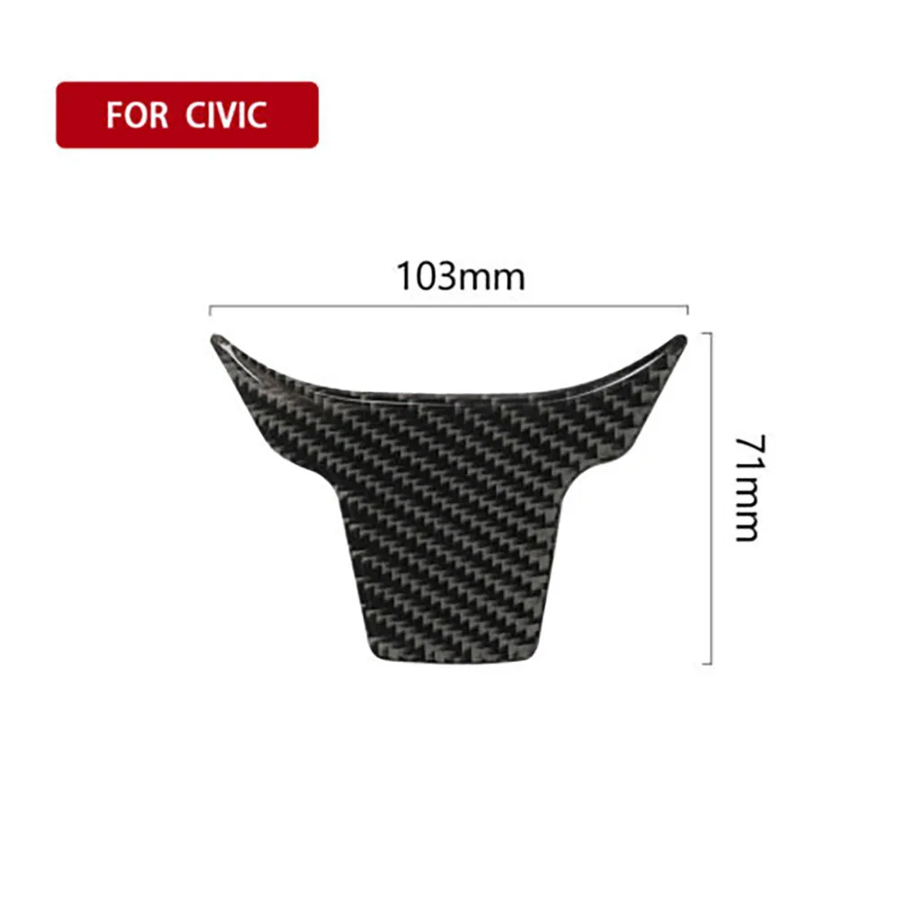 

1x Carbon Fiber Car Interior Steering Wheel Button Modification Protective Cover Trim Stickers for Honda Civic 16-19 Accessories
