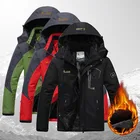 Зимние рыболовные куртки, мужская уличная спортивная флисовая Водонепроницаемая походная одежда, мужские толстые пальто с капюшоном для горнолыжного спорта, большого размера 6XL