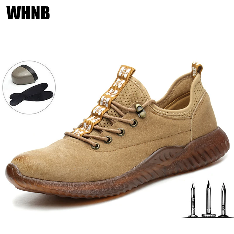 Безопасная обувь для работы мужская с защитой от проколов дышащая кожаная