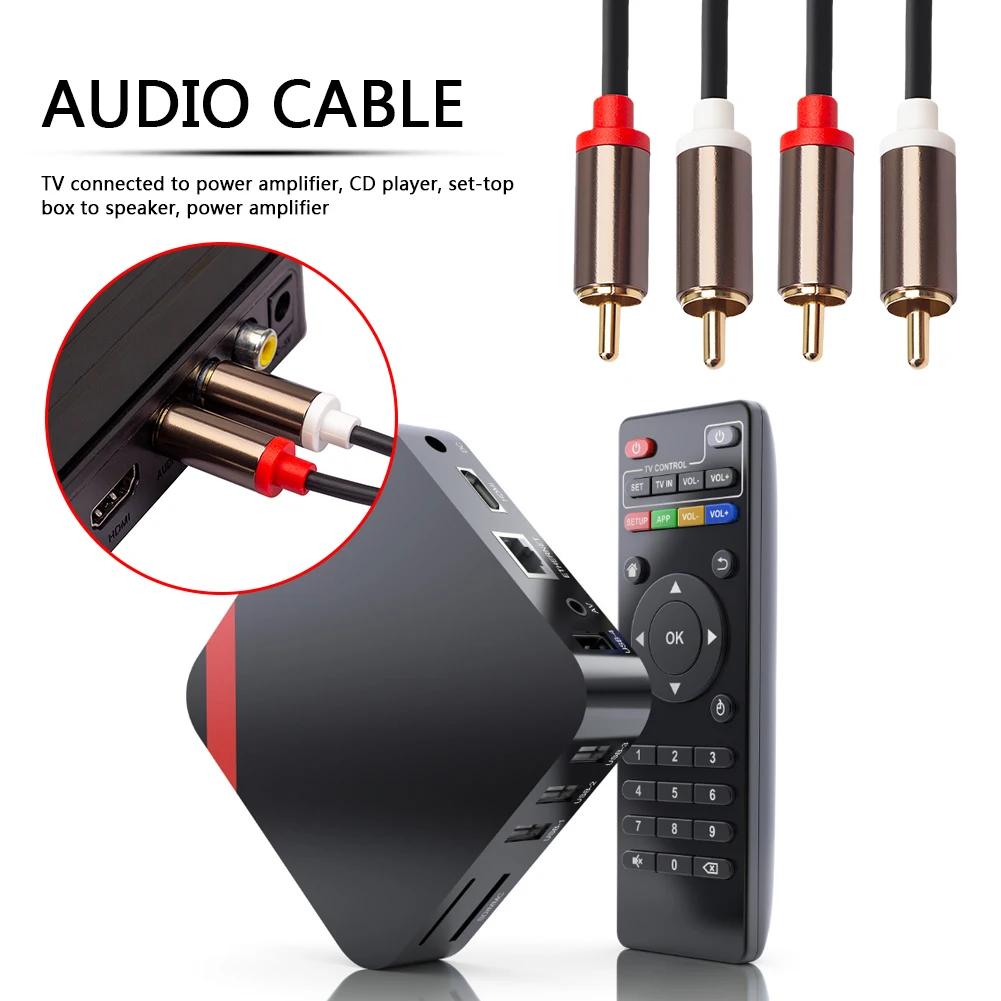 1 м 2 3 RCA к кабель штекер-штекер аудио шнур для домашнего кинотеатра DVD TV