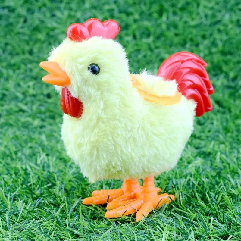 

1Pcs Random Cute Plush Wind Up Chicken Kids Educational Toy Clockwork Jumping Walking Chicks Toys For Children Baby Gift