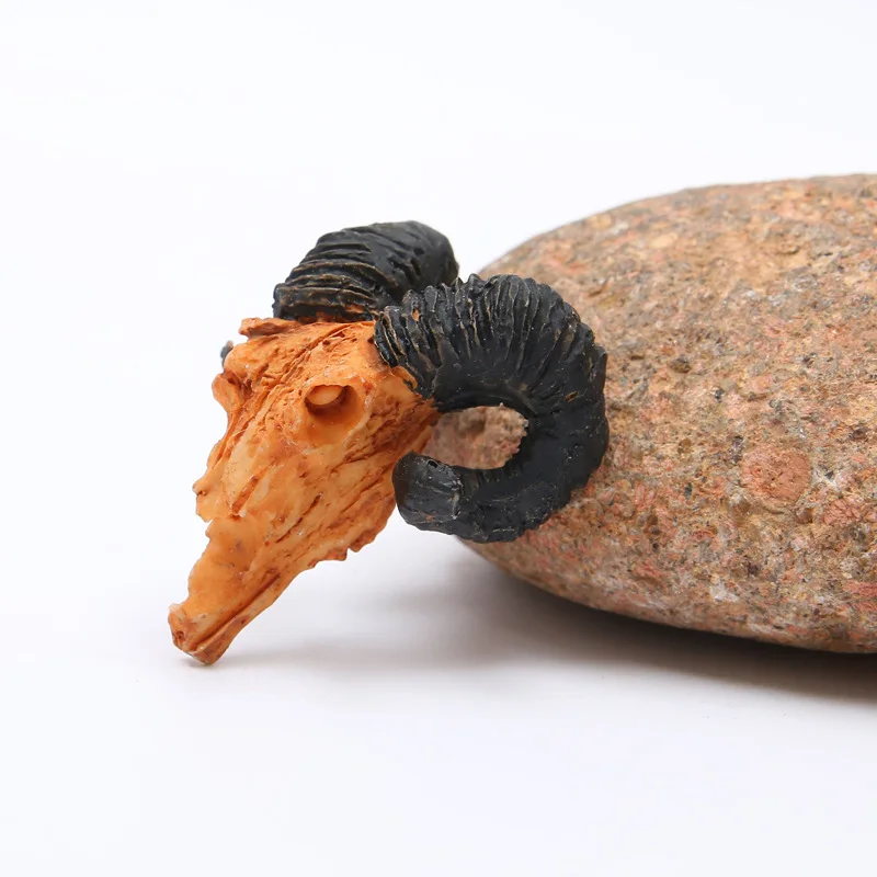 2 шт. Смола ремесло Аквариум Украшение череп козла статуи креативный бар