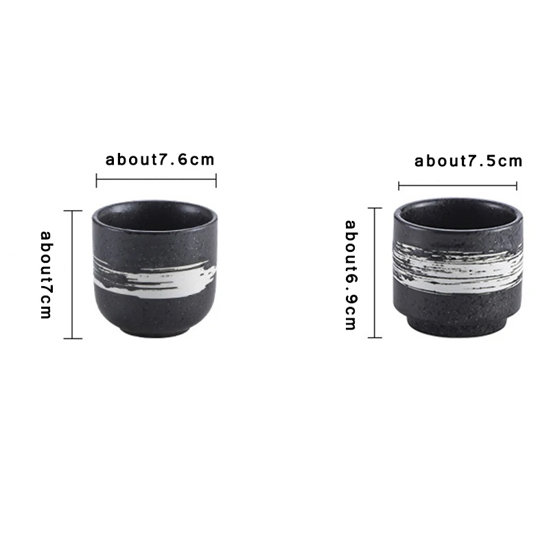 

200ml Japanese Style Retro Stoneware Ceramic Hand-painted Teacup Water Cup Kungfu Teacup Cuisine Drinkware Handmade