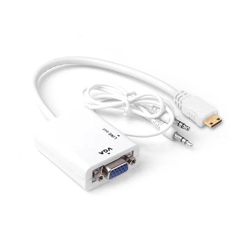 Мини-адаптер HDMI-VGA мини-адаптер HDMI с внутренней резьбой на внутреннюю резьбу VGA 1080p