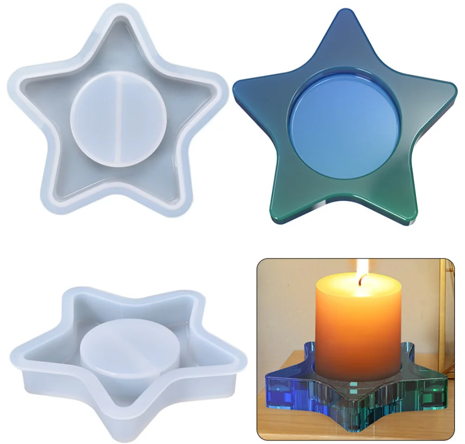

Силиконовая форма, подсвечник в виде звезды для подсвечников из эпоксидной смоляной смолы