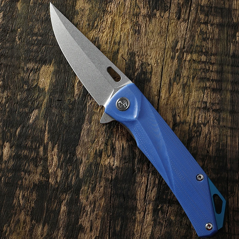 Blue G10 Stone Wash Походный тактический нож, оригинальная окаменелая рыба 828 D2, лезвие для промывки камня G10, ручка для охоты на открытом воздухе, хирургический подшипник, складной нож - Цвет: Blue G10 Stone Wash