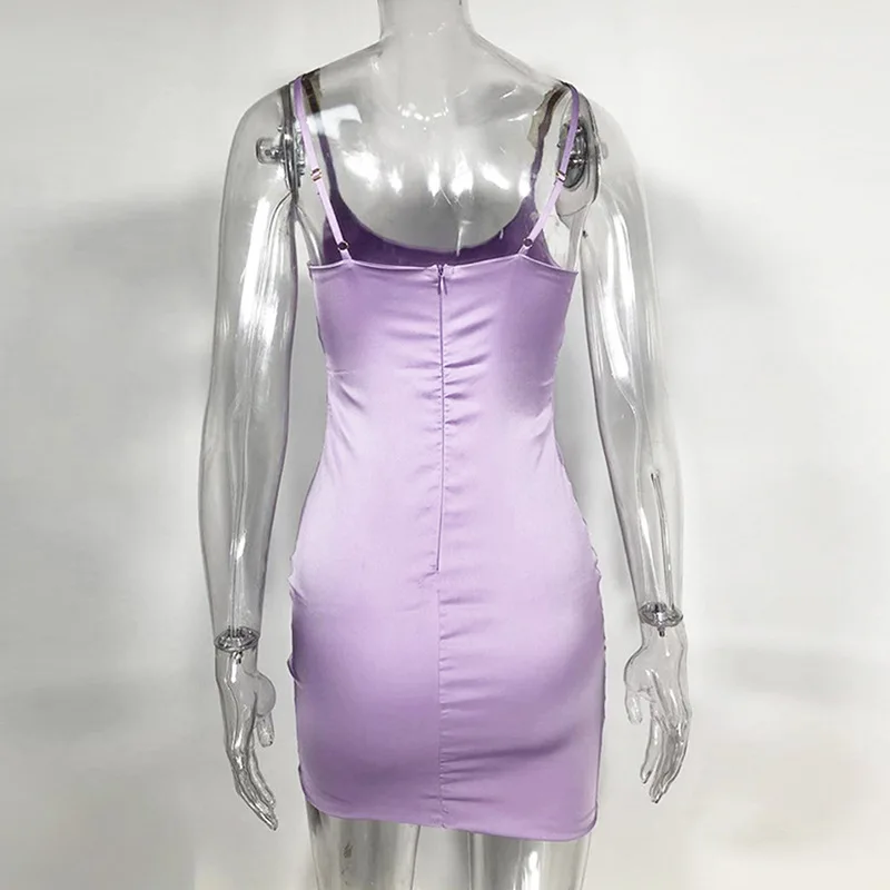 

WEPBEL Dress Summer Sexy Slim Sleeveless Backless Dress Women's Spaghetti Strap Strapless Solid Color High Waist Dress