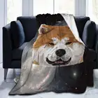 Фланелевое Флисовое одеяло Akita Inu для щенков, супермягкое микробархатное одеяло, супермягкое Гипоаллергенное плюшевое покрывало для кровати