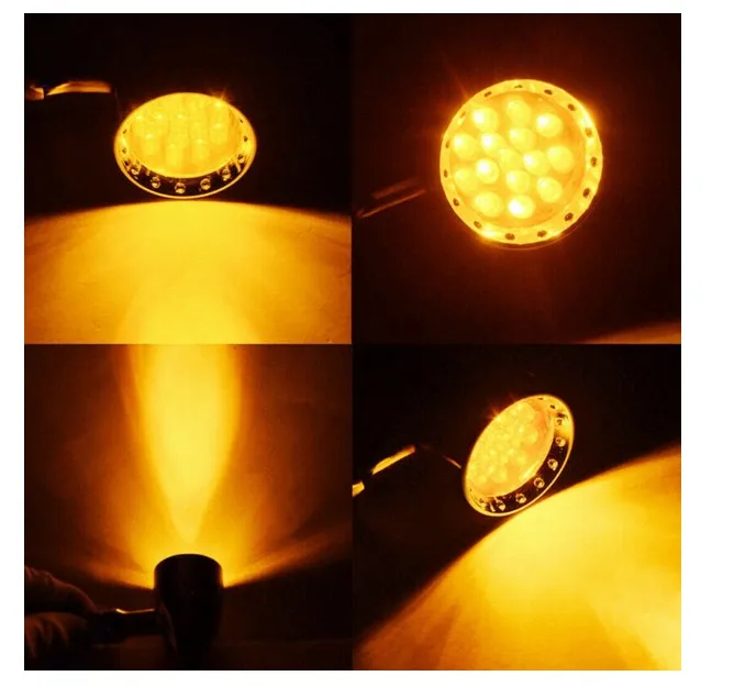 

1 Pair Universal Motorcycle LED Turn Signals Bullet Blinker Heavy Duty Indicator Lights Amber Lens 10mm Vintage Chrome/Black 12V