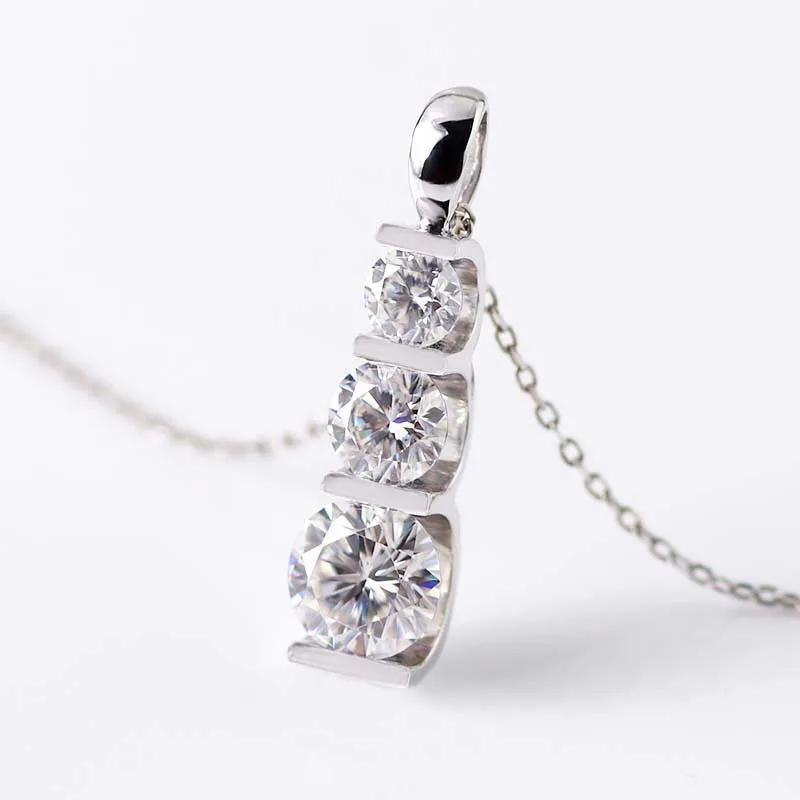 Оптовая цена 4 мм 5 6 ctw 1.8ct EF color VVS1 lab grown moissanite 14k белый золотой кулон только для
