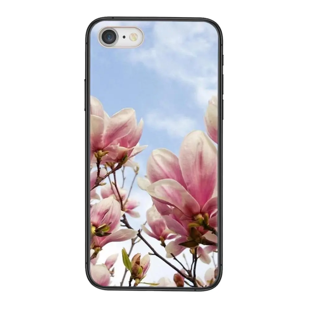 Аксессуары для телефона милый цветок магнолии популярный чехол iPhone 11 12 Mini Pro 5 5S SE