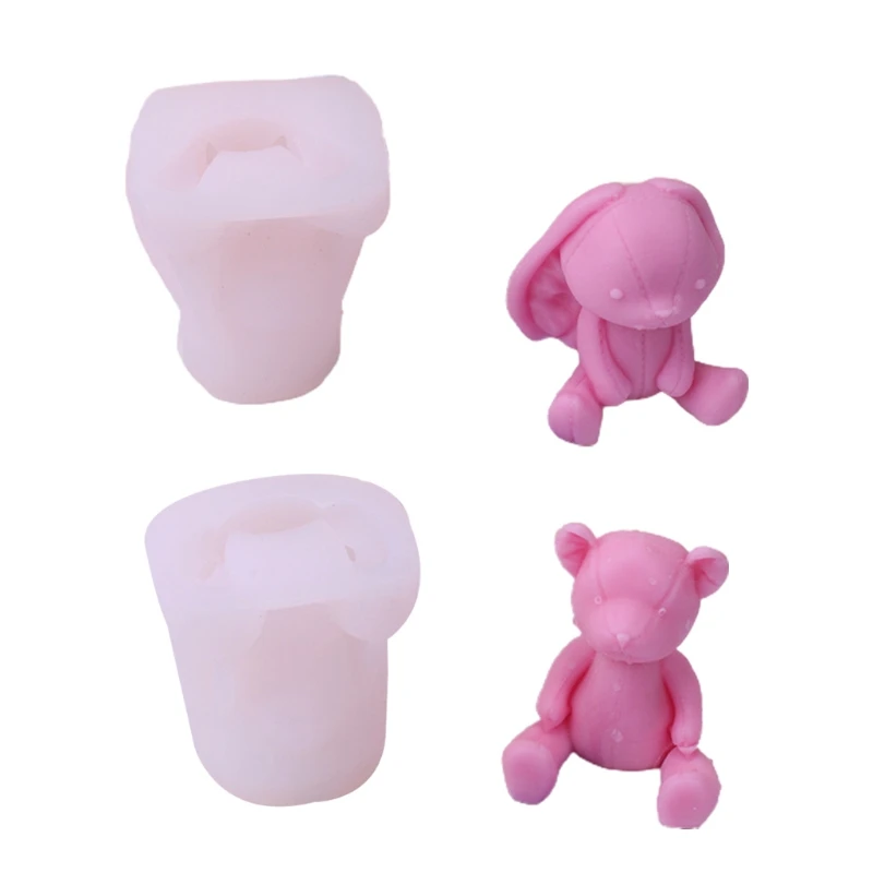

3D Animal Epoxy Resin Silicone Mold Rabbit/Bear Styles DIY Hand Crafts Office Decorations Car Accessories Home Ornament
