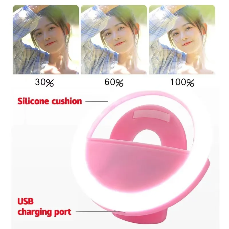 selfie ring mobile phone clip lens light lamp litwod led bulbs emergency dry battery for photo camera well smartphone beauty free global shipping