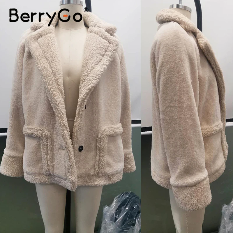 

BerryGo Streetwear leather fur coat female Short furry fake fur outerwear coat 2020 Autumn winter Vintage fluffy fur coat