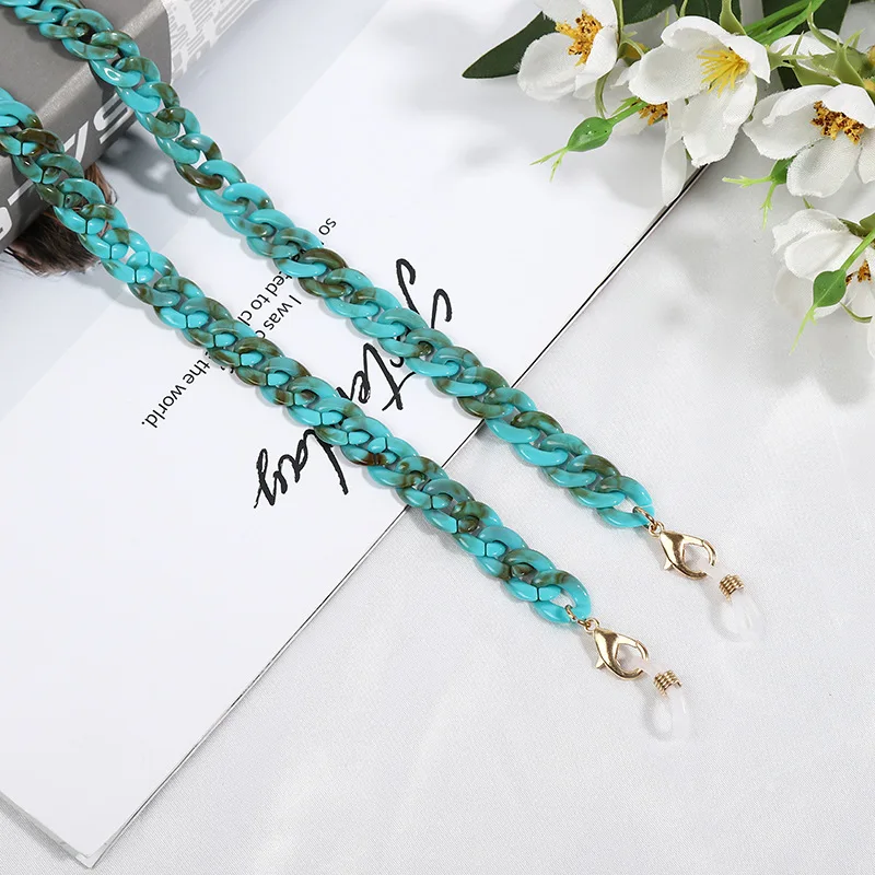 

Acrylic Glasses Chain Women's Hanging Neck Chain Sunglasses Lanyard Resin Hangs Masks Chain Eyeglasses Strap Necklace Wholesale