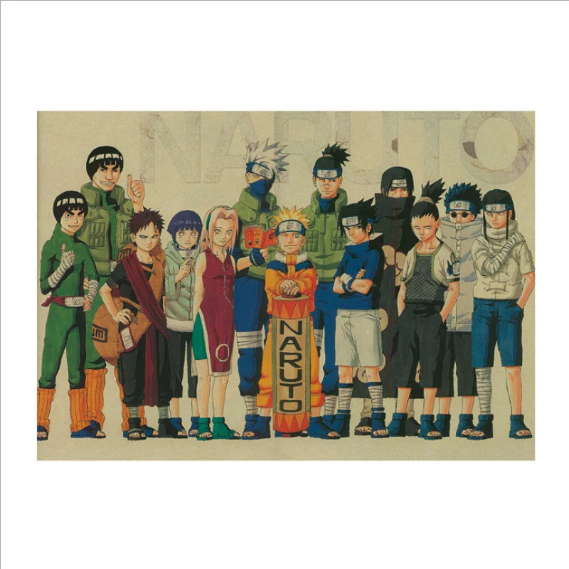 Уютный момент аниме мультфильм Узумаки постер Naruto Винтаж крафт бумага комиксы Наруто живопись Бар Детская комната Декор 50*35 см - Цвет: N17