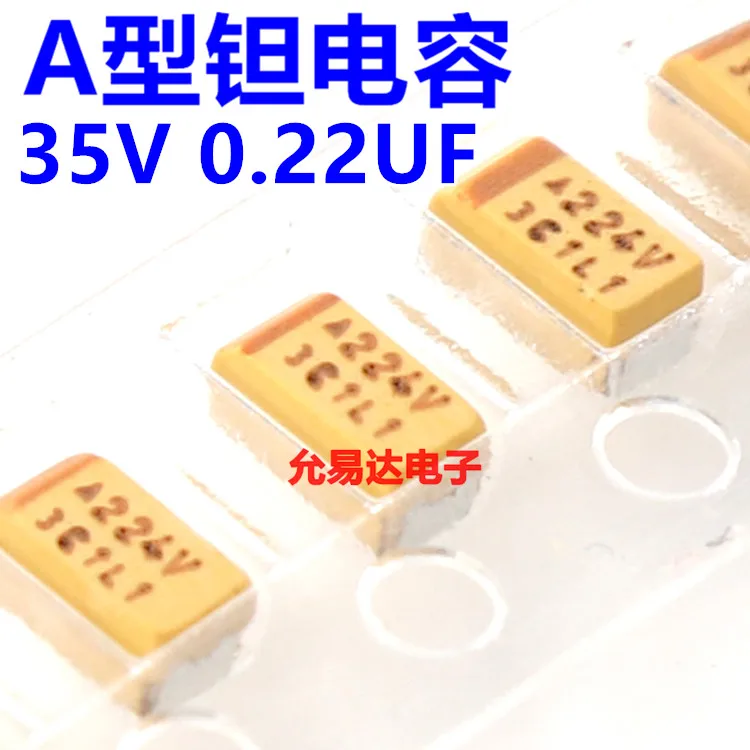 

Танталовый конденсатор 1206 SMD, 3216 А, тип 35 в, 0,22 мкФ, печать 224 в