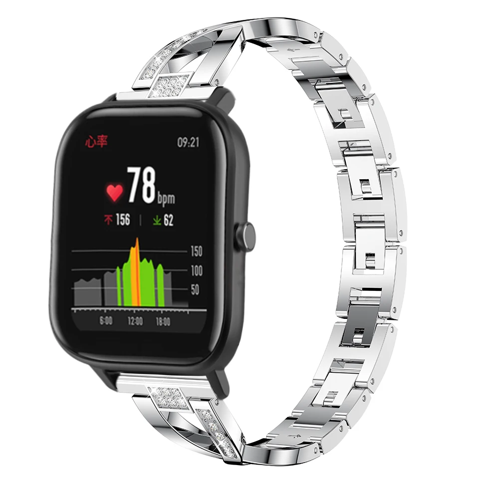 Металлический Хрустальный ремешок для часов XIAOMI Huami Amazfit GTS сменный наручный