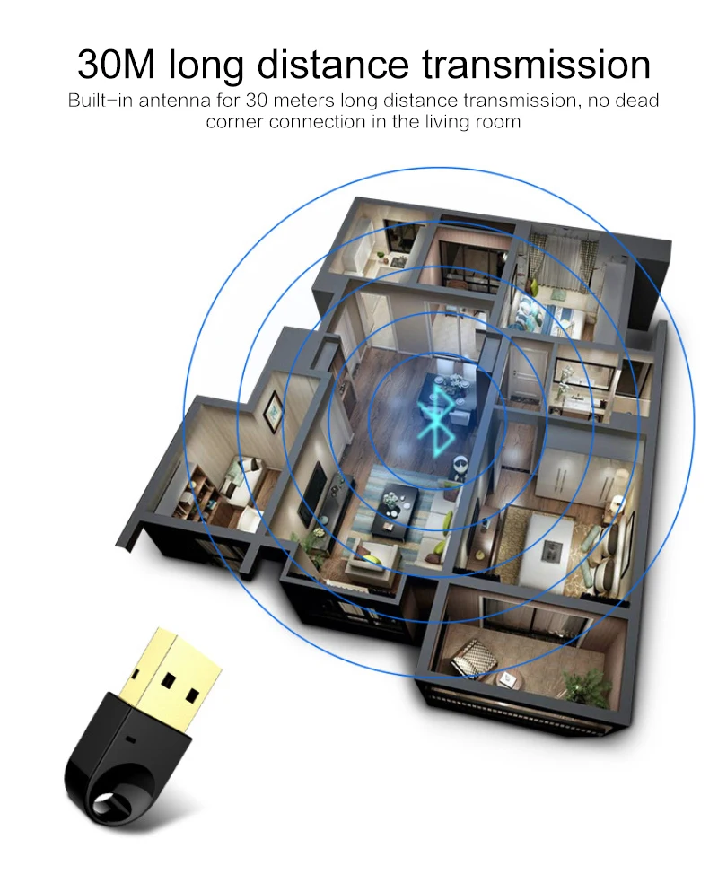 Bluetooth передатчик беспроводной usb-адаптер Bluetooth 4,2 Bluetooth ключ Музыкальный звуковой приемник адаптер для компьютера ПК ноутбука