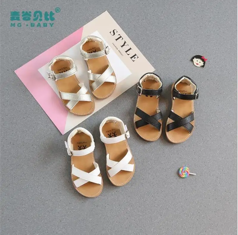 Обувь из ПУ кожи для девочек детские летние сандалии маленьких обувь