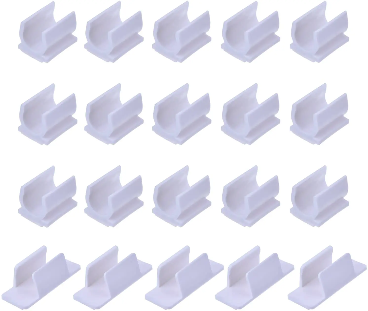 

20Pcs White Pen Holder Clip Adhesive 2 SizesFor Pen Paint Brush to Stick on Desk Computer Car Bulletin Board Clipboards