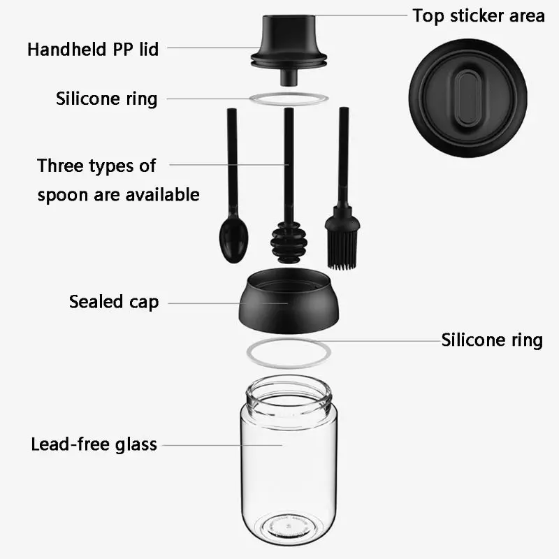 250 мл кухонная банка для специй контейнер соли и перца с ложкой | Дом сад