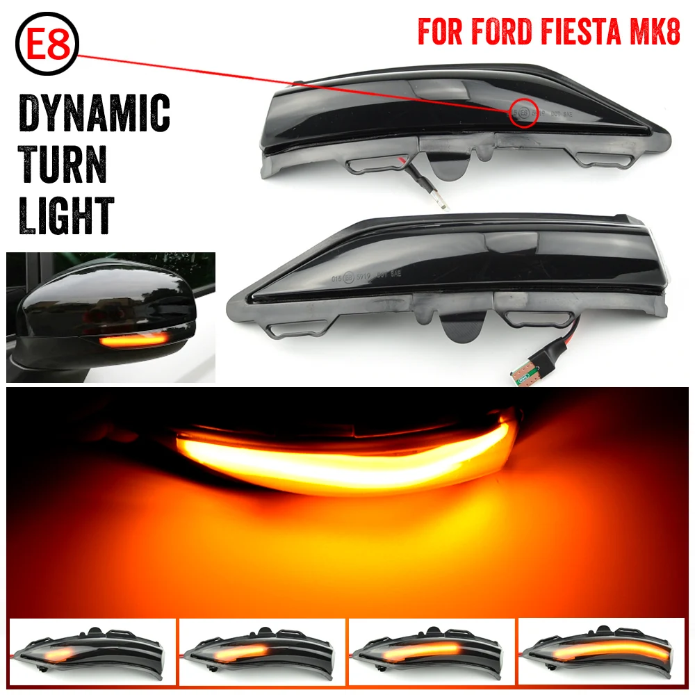 

Side Rearview Mirror Dynamic Indicator Blinker Flasher LED Turn Signal Sequential Light For Ford Fiesta ST Line MK8 2018 2019