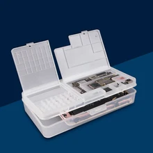 2 PCS Double-Layer Clamshell Mobile Phone Repair Parts Turnover Box Mobile Phone Disassembly Screw Component Storage Box