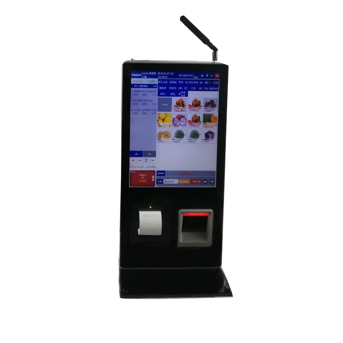 

15 inch Vertical wall self-service terminal have Embed 58mm thermal printer and qr code scanner platform Built-in stereo speaker