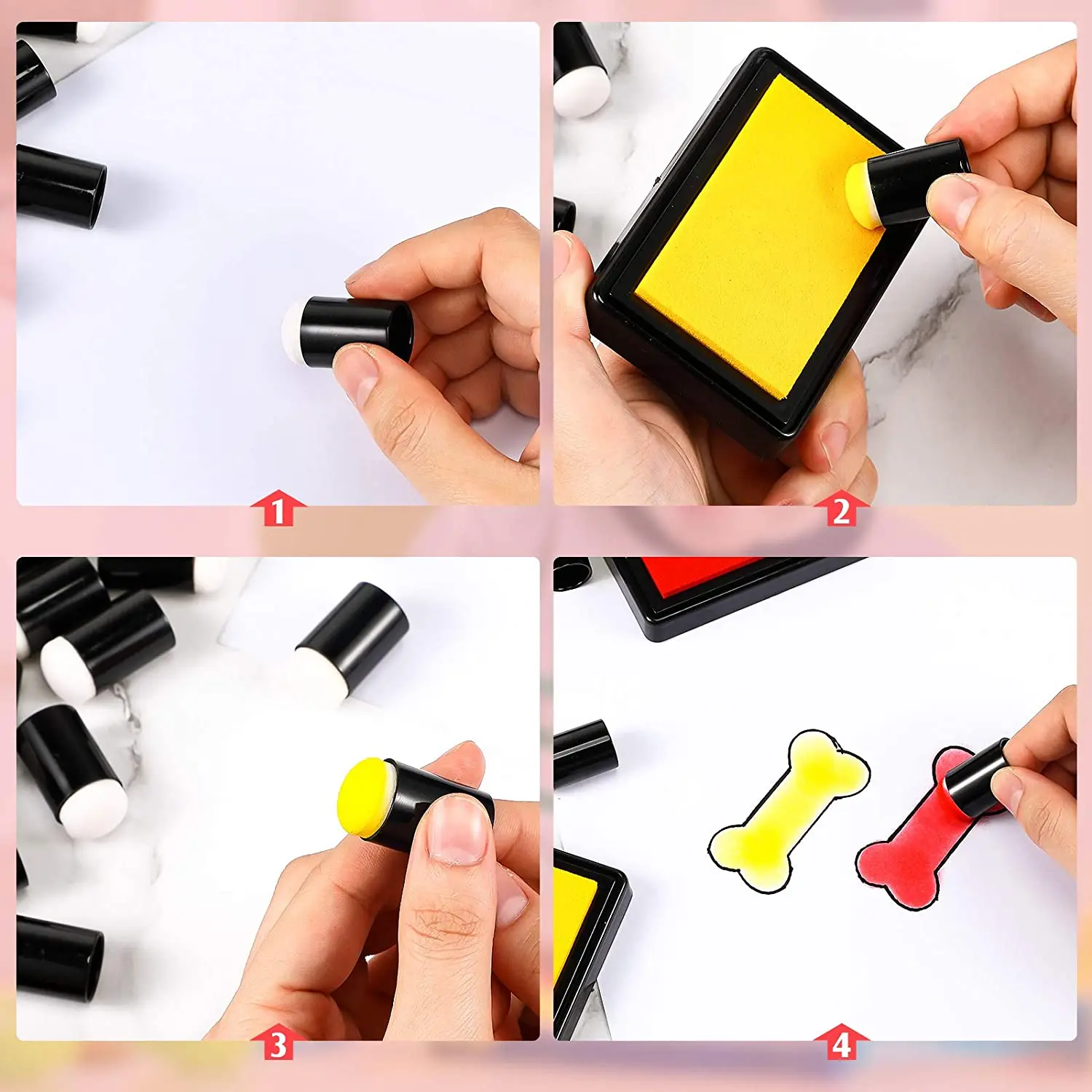 20pcs Finger Sponge Daubers Set Painting Craft Drawing Dauber for Art Ink Crafts Chalk Card Making | Дом и сад