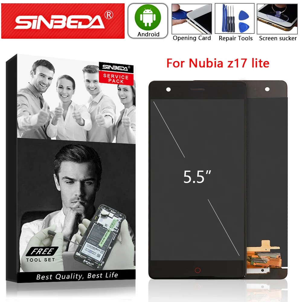 5 &quotОригинальный супер AMOLED для ZTE Nubia Z17 Lite NX591J ЖК кодирующий преобразователь