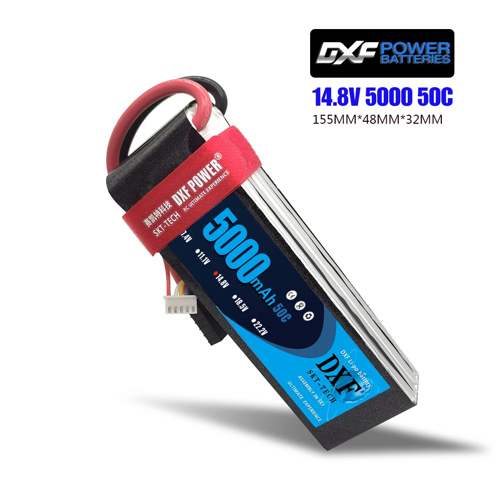 DXF lipo батарея 4S 14 8 v 5000mAh 100C Max 200C deans XT60 EC3 Tamiya для вертолета автомобиля лодка