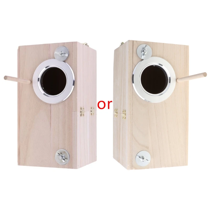 wooden bird nesting breeding box house parakeet mating case with clear window for c ckatiel finch canaries lovebird conure y9ua free global shipping
