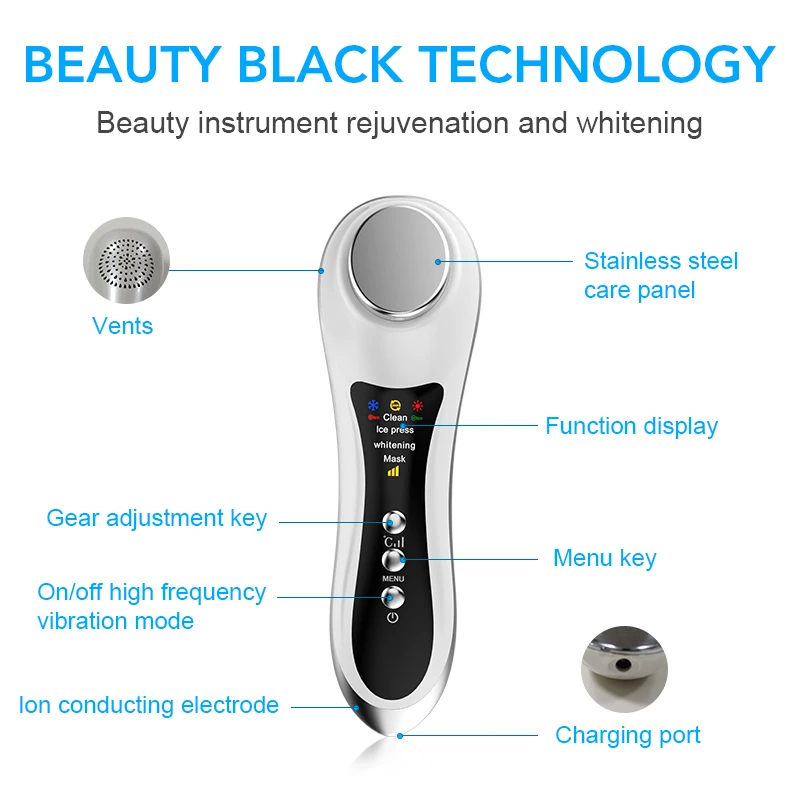 Радиочастотный EMS мезотерапия 2 цвета Электропорация лифтинг красота