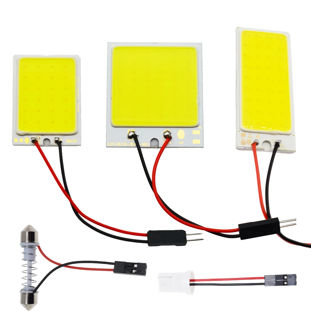 C5W Cob 24 36 48SMD чип белая лампа для чтения led T10 автомобильная светодиодная