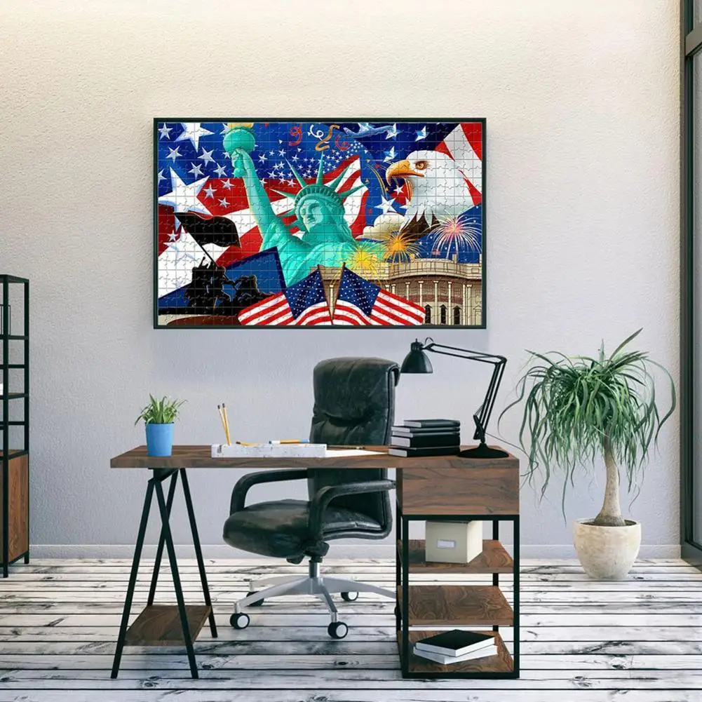 

2021 пазл из бумаги, в наличии пазл с американским флагом и орлом, 1000 штук! Игрушка-головоломка независимость в день взрослых U7D6