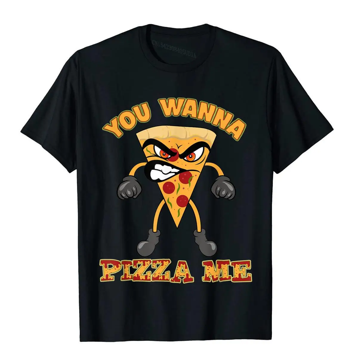 

You Wanna Pizza Me T-Shirt Funny Talking Pizza Slice T-Shirt Cotton Top T-Shirts For Men Printing Tees Prevalent Summer
