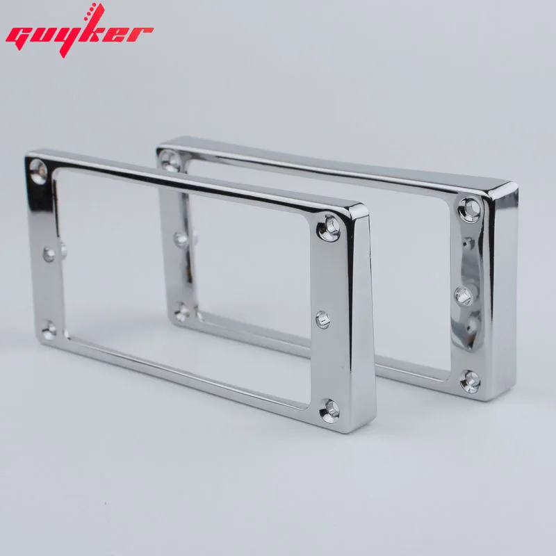 

2Pcs Pickup Mounting Rings for Humbucker Metal Bridge and Neck Pickups Cover Frame Curved Set Replacement Electric Guitar Chrome