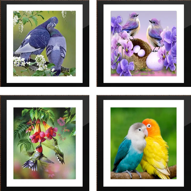 Картина из красных птиц для рукоделия 5D сделай сам вышивка крестиком мозаика