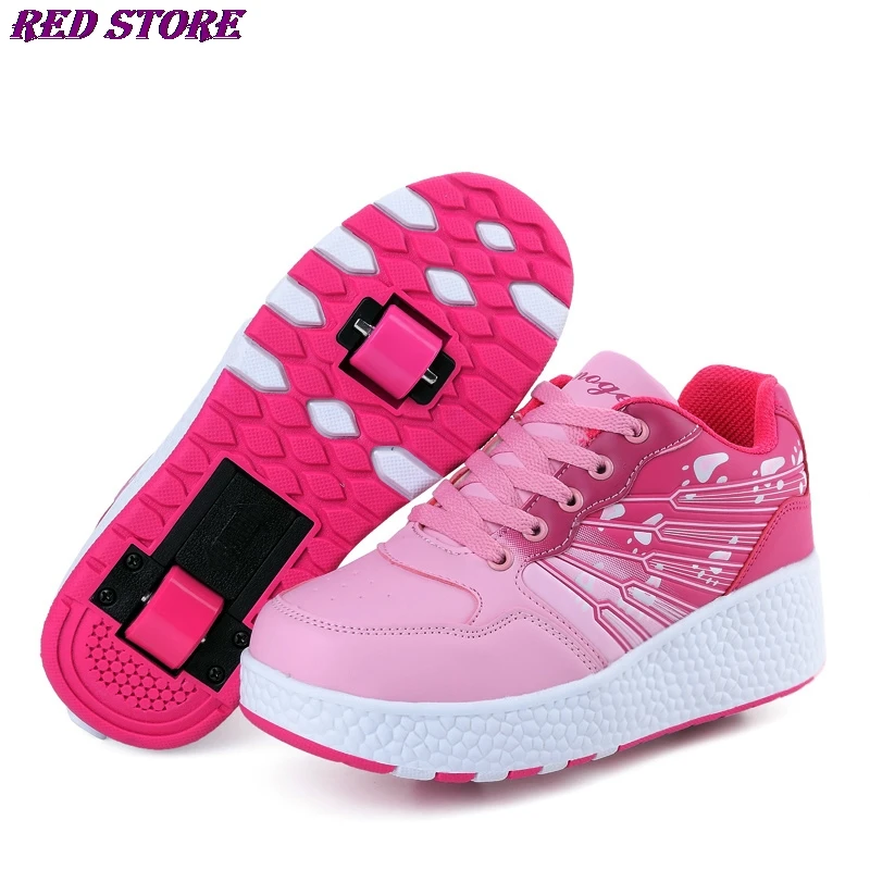 

EUR 32-43 NEW Children Junior Roller Skate Shoes Kids Sneakers With Two 2020 Boys Girls Wheels Shoes Adult Casual boys Shoes