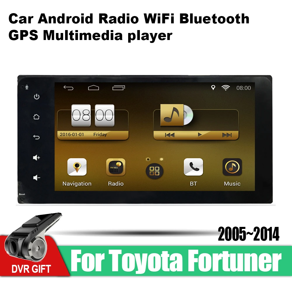 Для Toyota Fortuner 2005 ~ 2014 2Din Android автомобильное радио Wifi Авторадио HD 1024*600 Tochscreen GPS