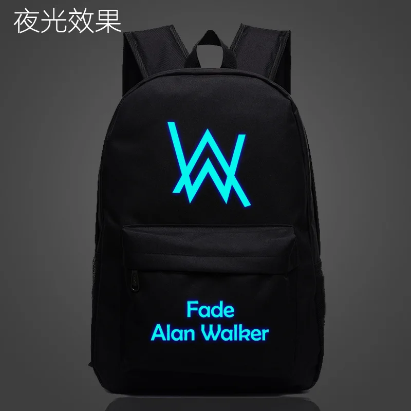 Модные рюкзаки Alan Walker для подростков выцветшие электронные музыкальные школьные