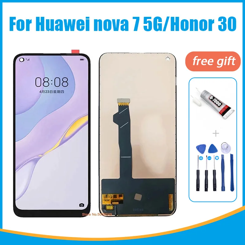 

Высококачественный 6,53 ''для Huawei nova 7 5G LCD JEF-AN00 NX9 AN20 для Honor 30 BMH-AN10 ЖК-дисплей сенсорный экран дигитайзер в сборе