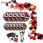 Тематическое украшение казино, игральные карты, одноразовая посуда, украшение для покера, вечеринки Лас-Вегаса, воздушный шар, игра, новечерние Волшебная вечеринка, поставка